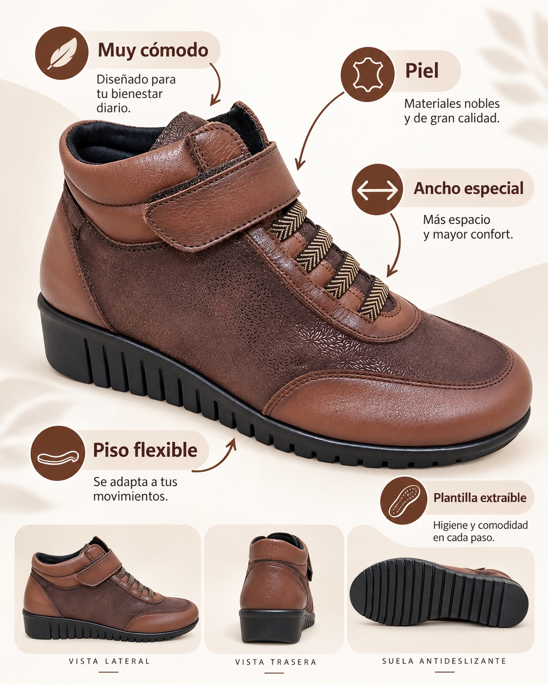 BOTIN MARRON ELASTICOS