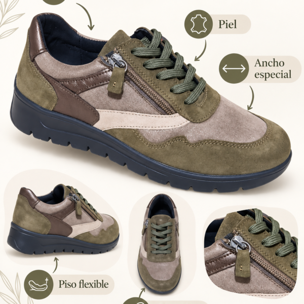 BLUCHER CREMALLERA KAKI