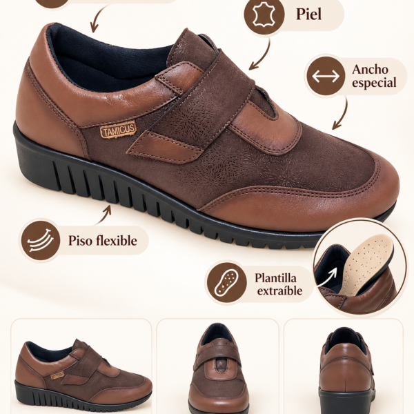 ZAPATO MARRON ELASTICOS